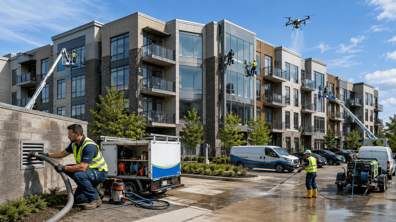 Commercial cleaning services at a multi-family property